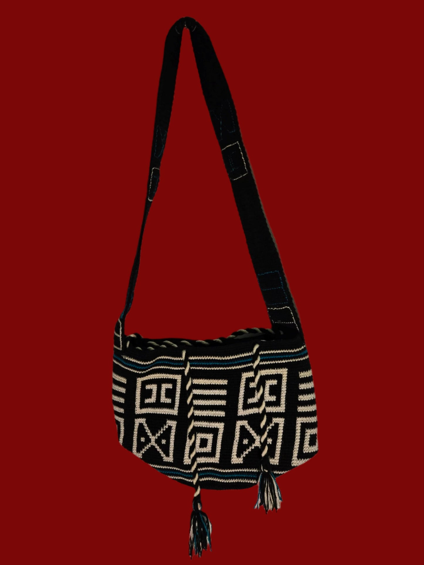 Tote bag Black, green and White square